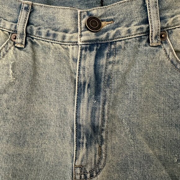 Saint Laurent D02 M/SK-LW Distress Straight Leg Mid Rise Jeans Light Blue Sz 30 - Picture 7 of 14